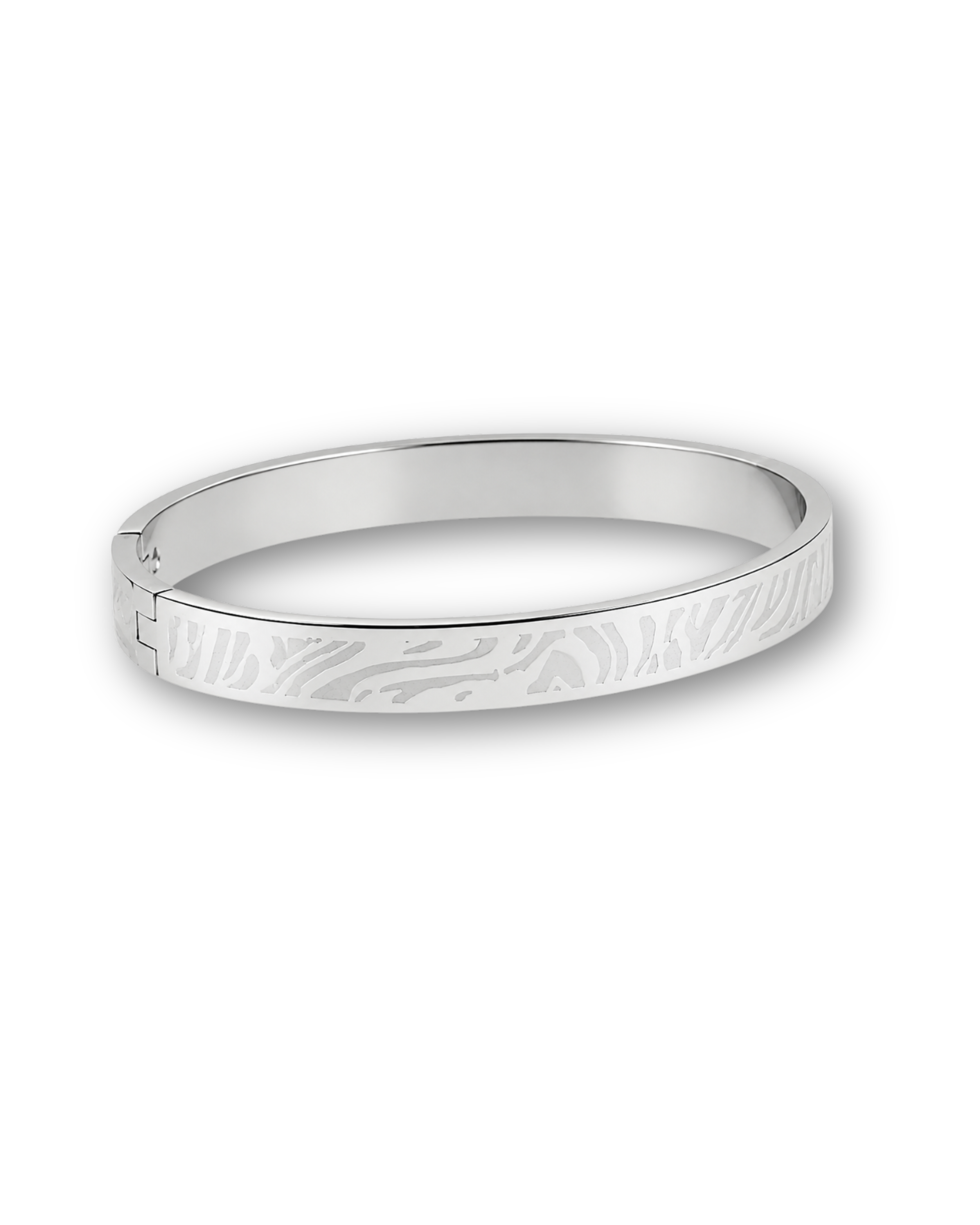 Silver Textured Safari Pattern Cuff