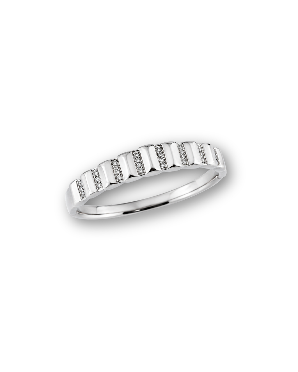 Silver Ribbed Fluted Eternity Bracelet