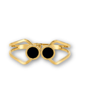 Gold Double Black Medallion Bracelet