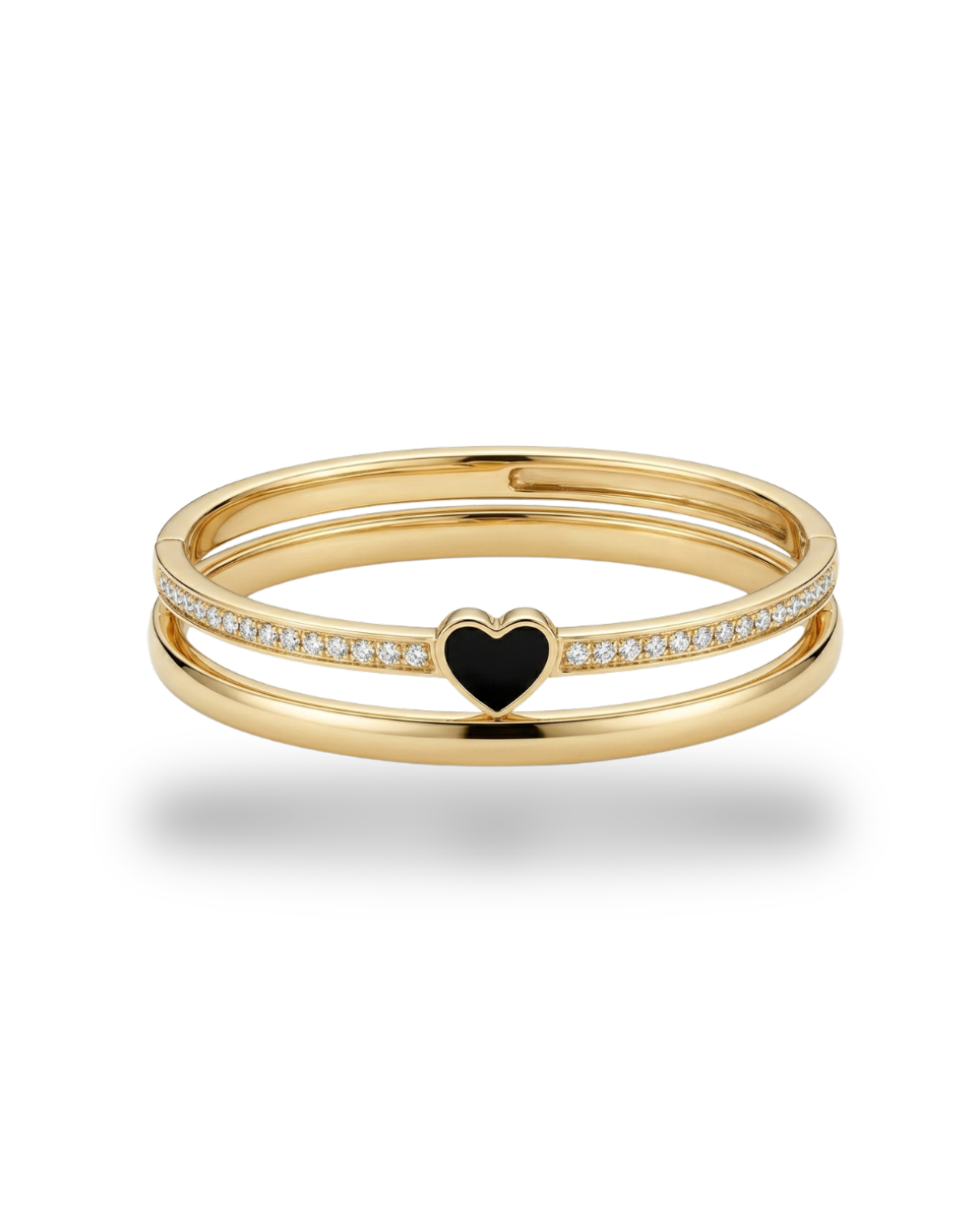 The Molten Luxe Stacked Heart Cuff