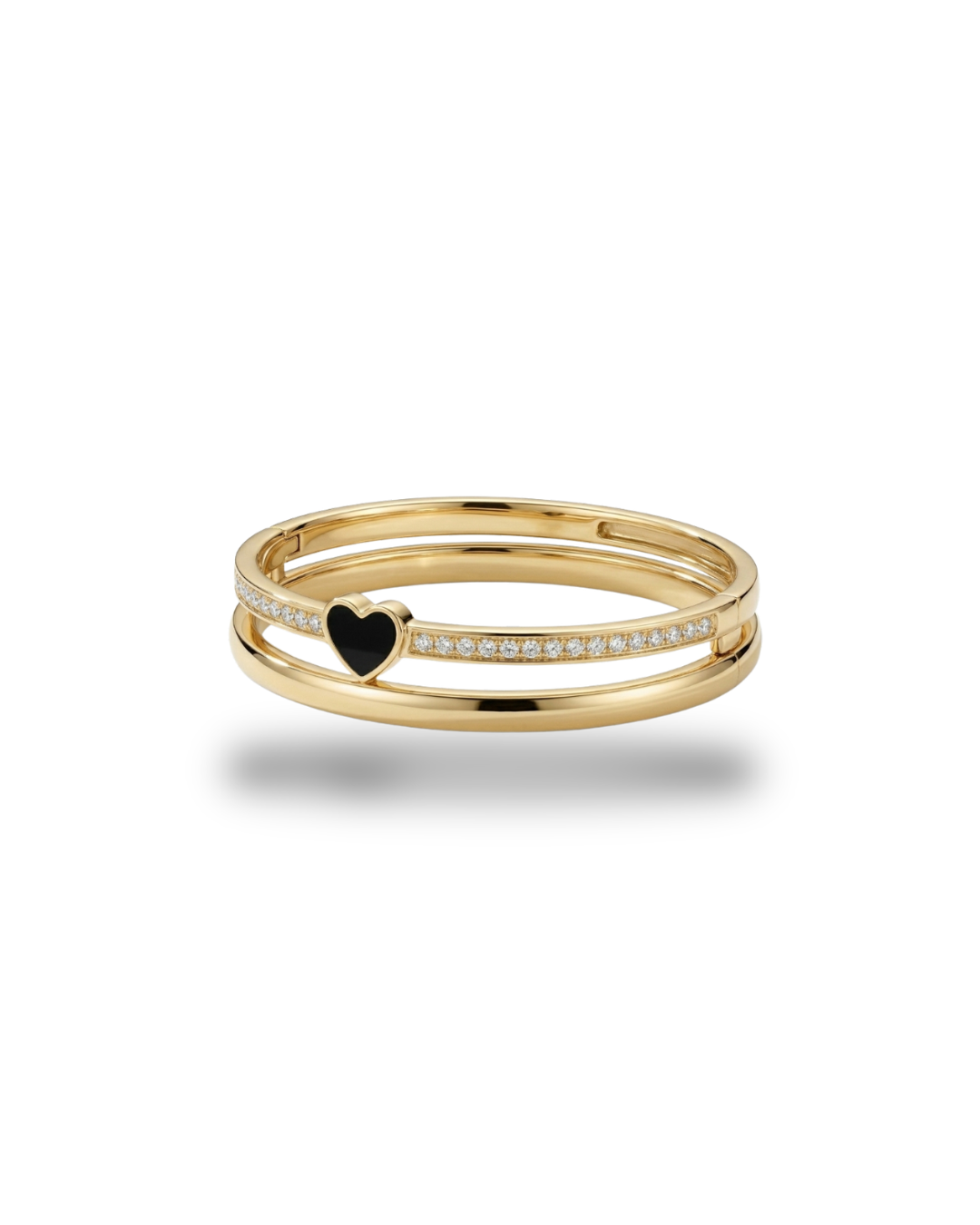 The Molten Luxe Stacked Heart Cuff