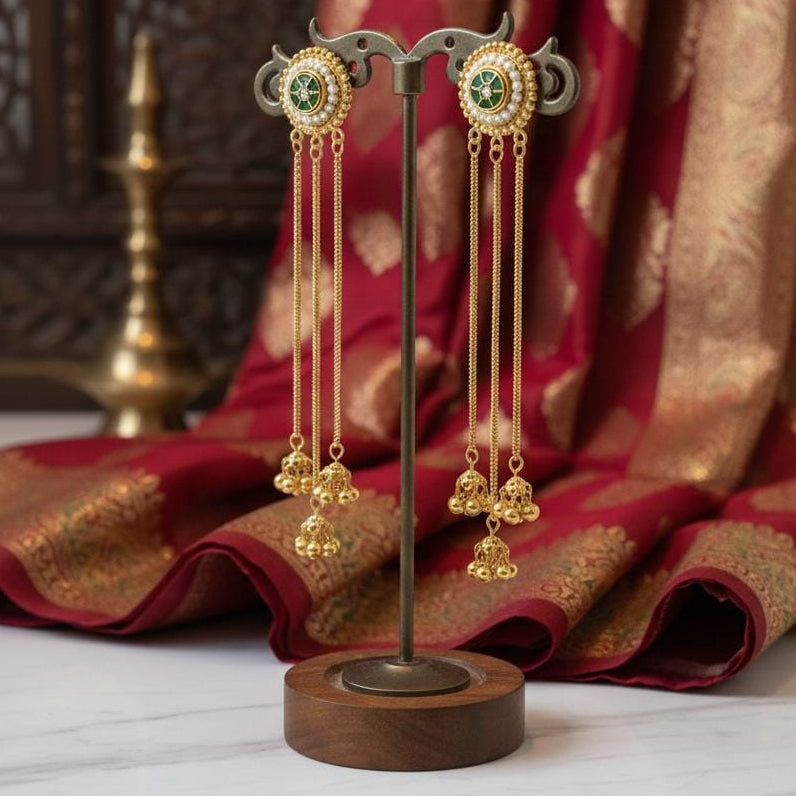 Royal Green Kashmiri Jhumkas