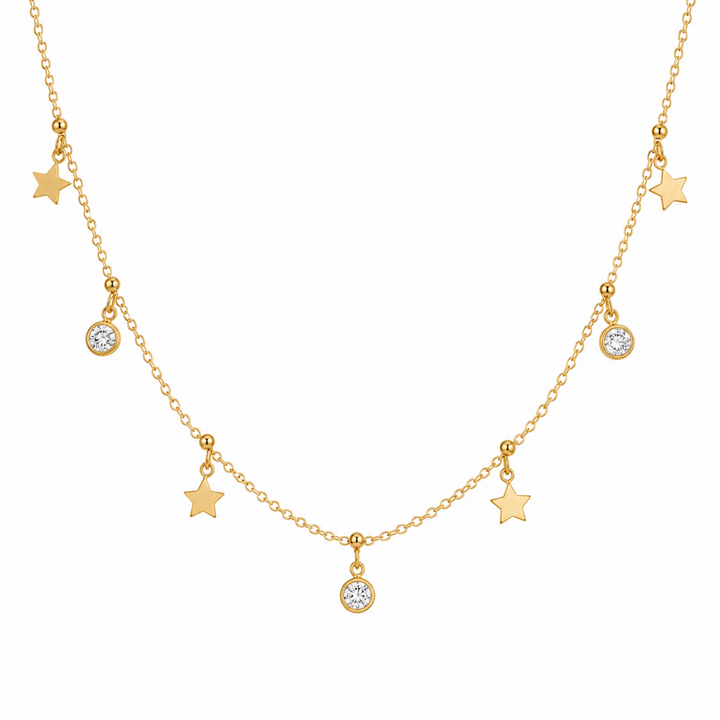Starlight & Crystal Charm Necklace