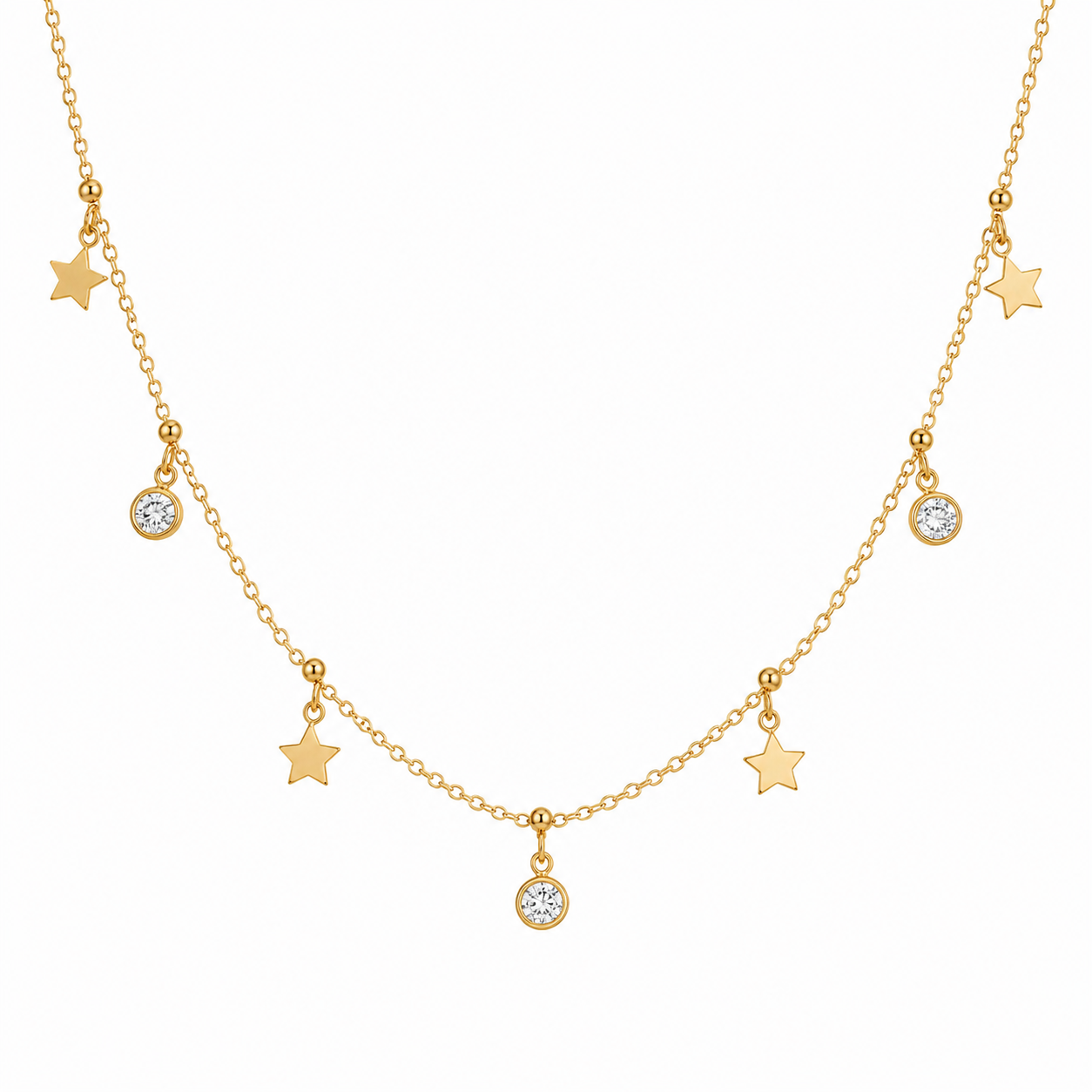 Starlight & Crystal Charm Necklace