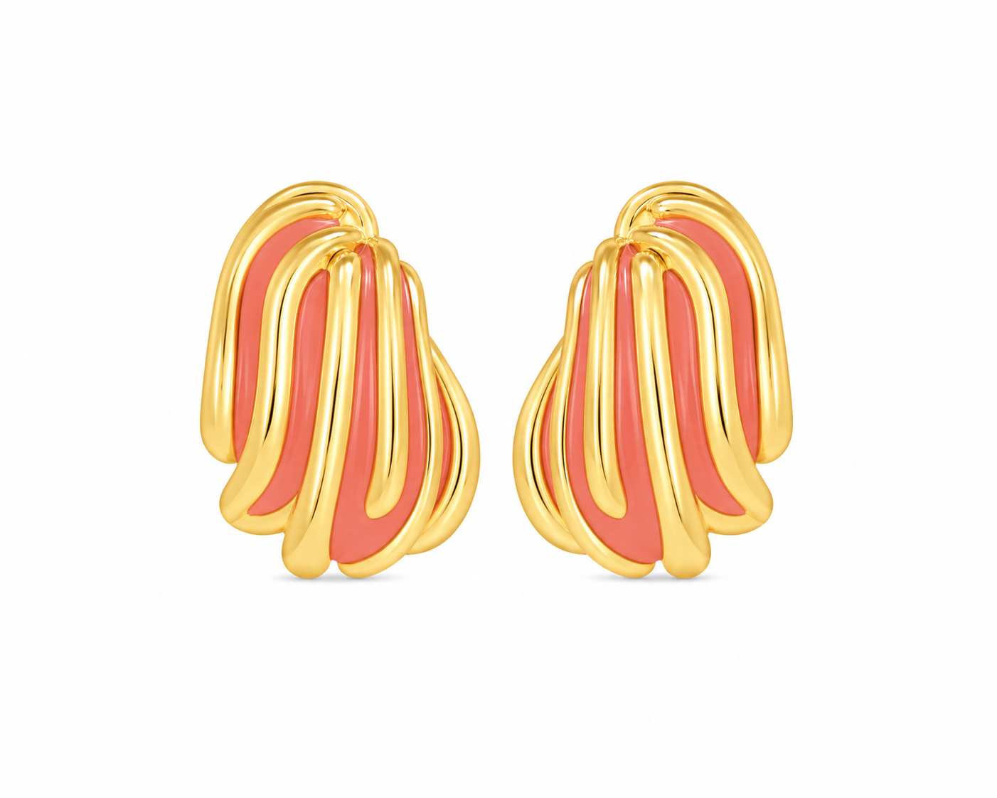 Coral Cream Swirl Studs