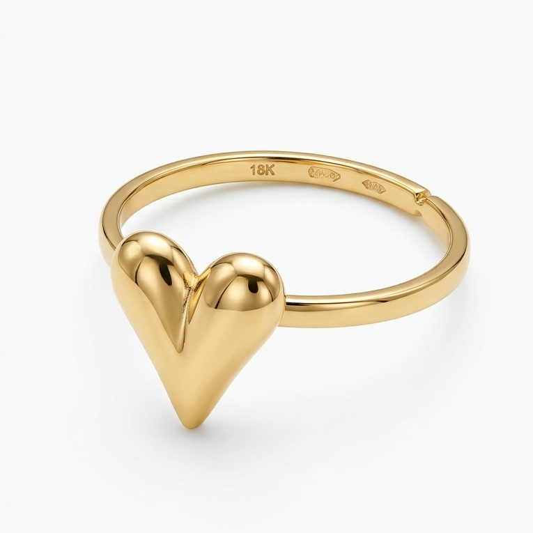 Heart Gold Plated Ring