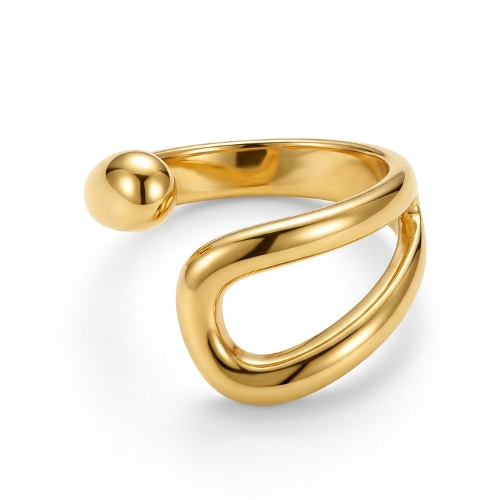 18k Gold Plated Adjustable Ring