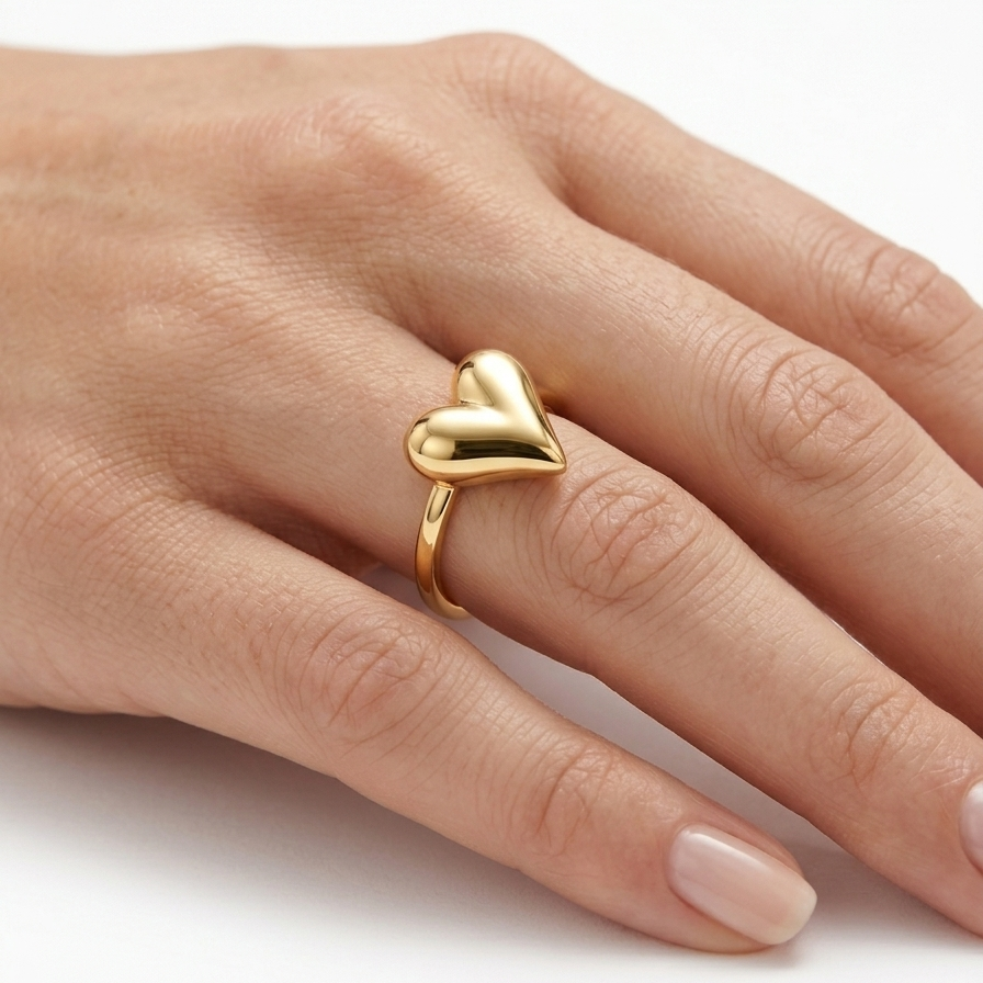 Heart Gold Plated Ring