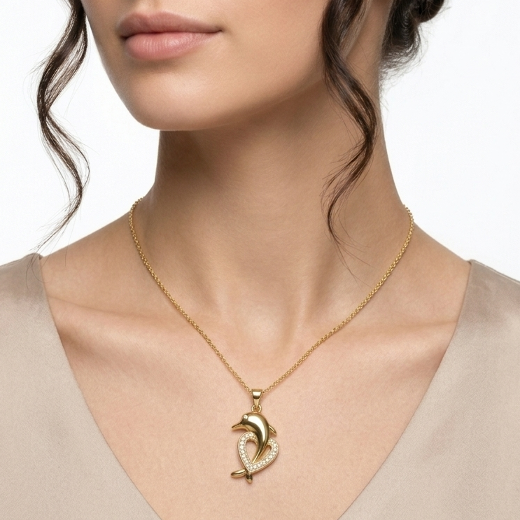 Dolphin Heart Pendant