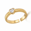 Solitaire Heart Ring