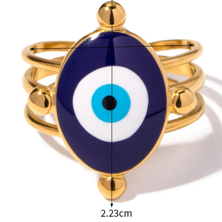 Evil  Eye Anti Tarnish Ring
